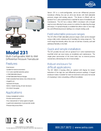 Thumbnail of document Data Sheet - 231 Multi-Configurable Pressure Transducer